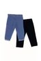 Children's Jean Fray Detailed Trousers 2 Pieces Black and Blue Set - 2