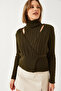 Women's Forest Green Knitwear Double Set 20247577 - 3