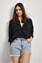 Black Double Pocket Oversize Long Basic Shirt - Tcr-6256A