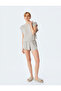 Modal Fabric Round Neck Sleeveless Gray Pajama Top - 2