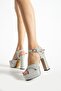 1-93535 12cm Platform High Thick Heeled Bridal/Evening Dress Shoes - 3