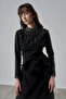 Stone Embroidered Bow Long Evening Dress - 2