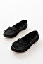 Ps-100 Black Suede Tasseled Daily Women's Ballerinas - 5