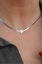 Italian Steel Thin Necklace - Mini Star and Star Detail
