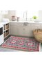 Crescent Collection Multicolored Ethnic Patterned Woven Base Modern Decorative Carpet Hilal43 - 3