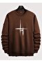 Printed Crew Neck Oversize Unisex Sweatshirt