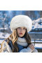 White Plush Fur Round Kalpat Hat Beanie