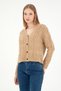 Women's Sand Melange Knitwear Cardigan 50293020 -Vr123 - 3