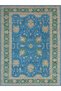 Crescent Collection Antique Look Green Blue Woven Base Modern Decorative Carpet Hilal45 - 5