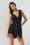 V-Neck Dress Swimsuit Black 231120