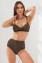 طقم بيكيني بأشرطة رفيعة من Underwire كاكي 231214 - 3