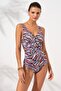 Stella V-Neck Buckle Corset Swimsuit Tiger 231133-t