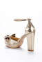 Bow Wedding Dress Platform Heeled Evening Dress Shoes - 3
