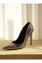 Women's Silver Stiletto Bronze Stiletto, Heeled Shoes - 8