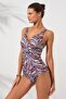 Stella V-Neck Buckle Corset Swimsuit Tiger 231133-t - 3