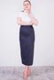 Apsen Women's Navy Blue Seasonal Polyviscon Buckle Detailed Long Pencil Skirt 2092-95 - 5