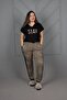Plus Size Lace-Up V-Neck Pajama Suit - 4