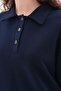 Navy Blue-Sweat Tunic with Side Zip Collar - 5