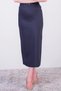 Apsen Women's Navy Blue Seasonal Polyviscon Buckle Detailed Long Pencil Skirt 2092-95 - 2