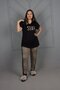 Plus Size Lace-Up V-Neck Pajama Suit