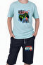 Level Printed Boy's Double Pocket Capri Bottom-Top Set - 3