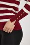 Burgundy Striped Cufflink Detail Sweater 24346 - 4