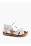 Girls' Cutout Detail Strap Sandals with Hook and Loop Closure