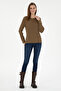 Women's Khaki Crew Neck Sweater 50297095 -Vr027 - 4