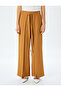 Double Breasted Side Cover Detail Tied Wide Leg Viscose Trousers - 3