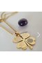 Hz.Solomon's Seal, Life Flower Symbol Steel Clover Necklace - 4