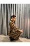 Hande Erçel Leopard Print Turtleneck Maxi Dress - 6