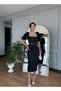 Special Design Pearl Detailed Balloon Sleeve Black Evening Dress Wedding Wedding Dress - 3