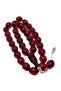 Red Barrel Cut Large Size Powdered Amber Rosary - 3