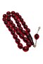 Red Barrel Cut Large Size Powdered Amber Rosary - 2