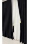 Velvet Textured Luxury Background Curtain Black Close Pleat (Single Wing) - 4