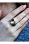 Set of 4 Adjustable Amethyst Rings - Natural Stone Pearls, Antique Euy55Iamt