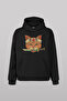 Black Hooded Cat Sushi Japanese Vintage Hoodie