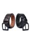 Pack of 2 Black - Brown Buffalo Leather Men's Denim Belt 4.5 Cm - 2