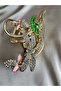 Colorful Stone Dragonfly and Water Lily Peg Buckle - 4