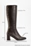 Sejas Brown Genuine Leather Women's Heeled Boots - 4