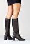 Sejas Brown Genuine Leather Women's Heeled Boots - 6