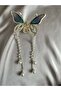 Variegated Patterned Butterfly Pearl Dangle Buckle - 5