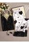 Heart Print Soft Satin 2-Piece Nightgown Pajama Set - 4