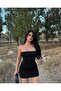 Women's Black Mini Strapless Dress