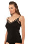 Özkan 26849 Women's Cotton Modal Lace Detailed Thin Strap Tank Top - 3