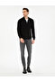 Black Slim Fit Zippered Stand Collar Knitwear Sweater 50297123-Vr046 - 4