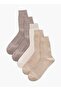 Celeste Ribbed Crew Length Socks - Set of 5