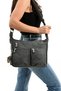 Sanmorris Women's Large Size Waterproof Crinkle Fabric Shoulder Bag with Compartments in Dark Gray Color