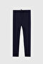Men's Slim Fit Elastic Waist Drawstring Zippered Lycra Casual Navy Blue Jogger Pants