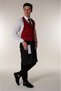 Red Plaid Waiter Cafe Restaurant Sling Apron with Vest - 2